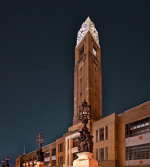 Location. Gillette Corner at Night